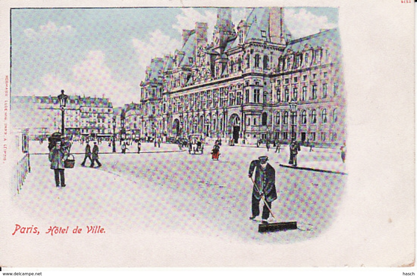 2778	73	Paris, Hotel De Ville, édit. Hermann Ludewig (petite Déchirure Sup.) - Andere Monumenten, Gebouwen