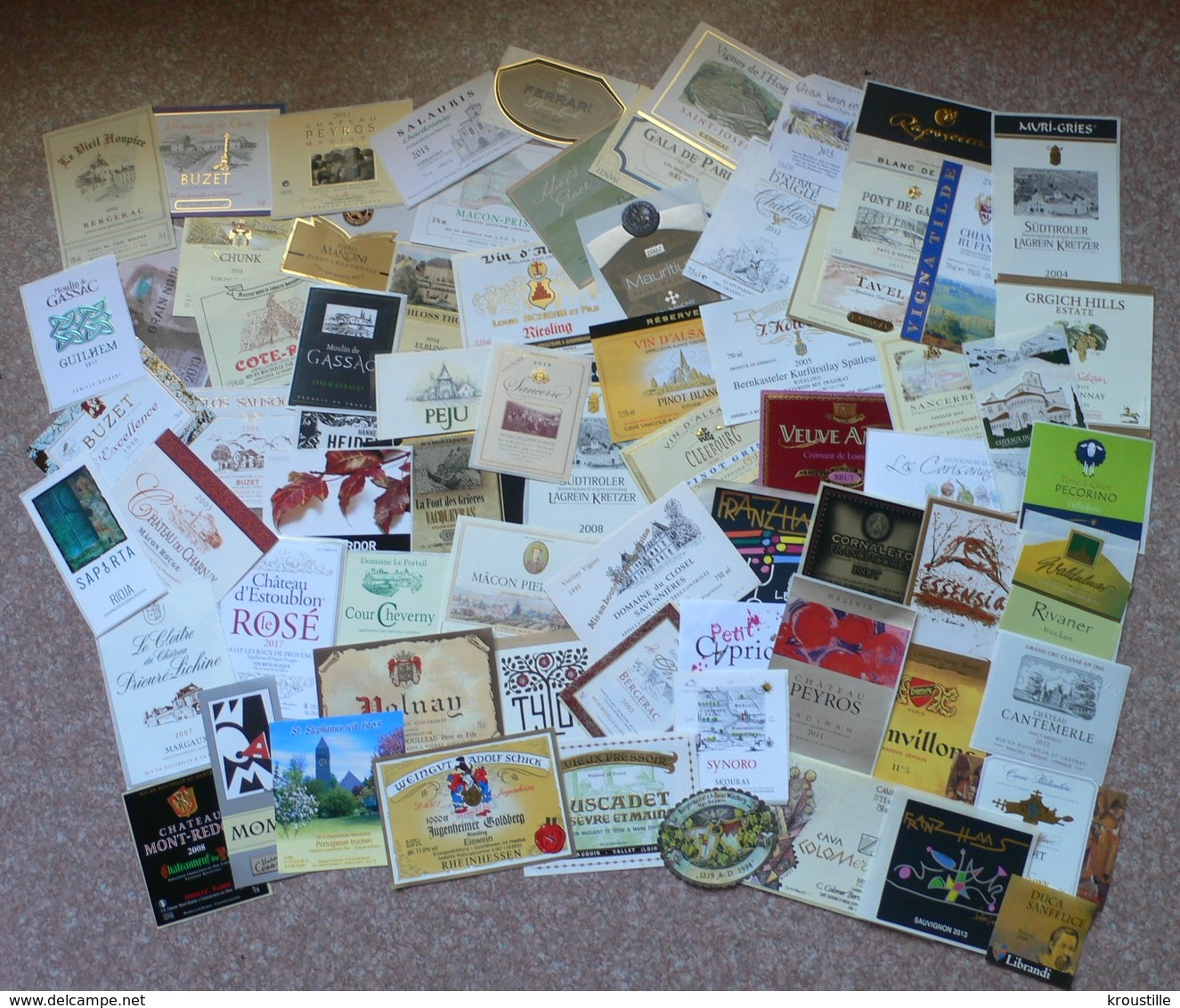 LOT DE 885 ETIQUETTES DE VINS NEUVES, TOUTES DIFFERENTES - DIVERS PAYS - Colecciones & Series