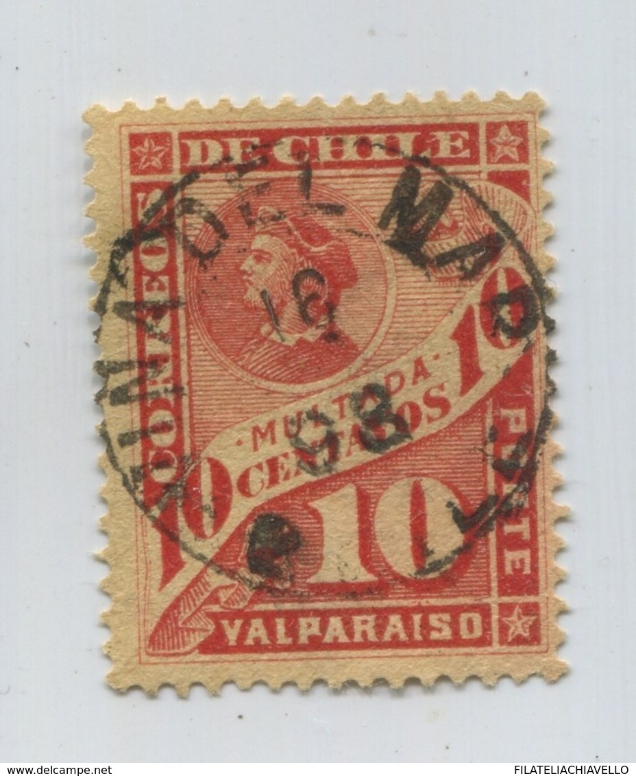 CHILE 1897 COLON COLUMBUS TAX STAMP WITH CANCEL VIÑA DEL MAR # 71725  111019 - Chile