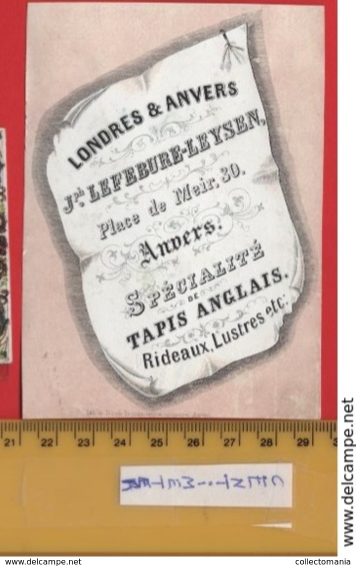 Lot85D: 6 ViSiT Cards, Printer: All  RATiNCKX In ANVERS Antwerpen Porselein Kaarten Circa 1840 à1860 Hand Press Litho - Porcelana