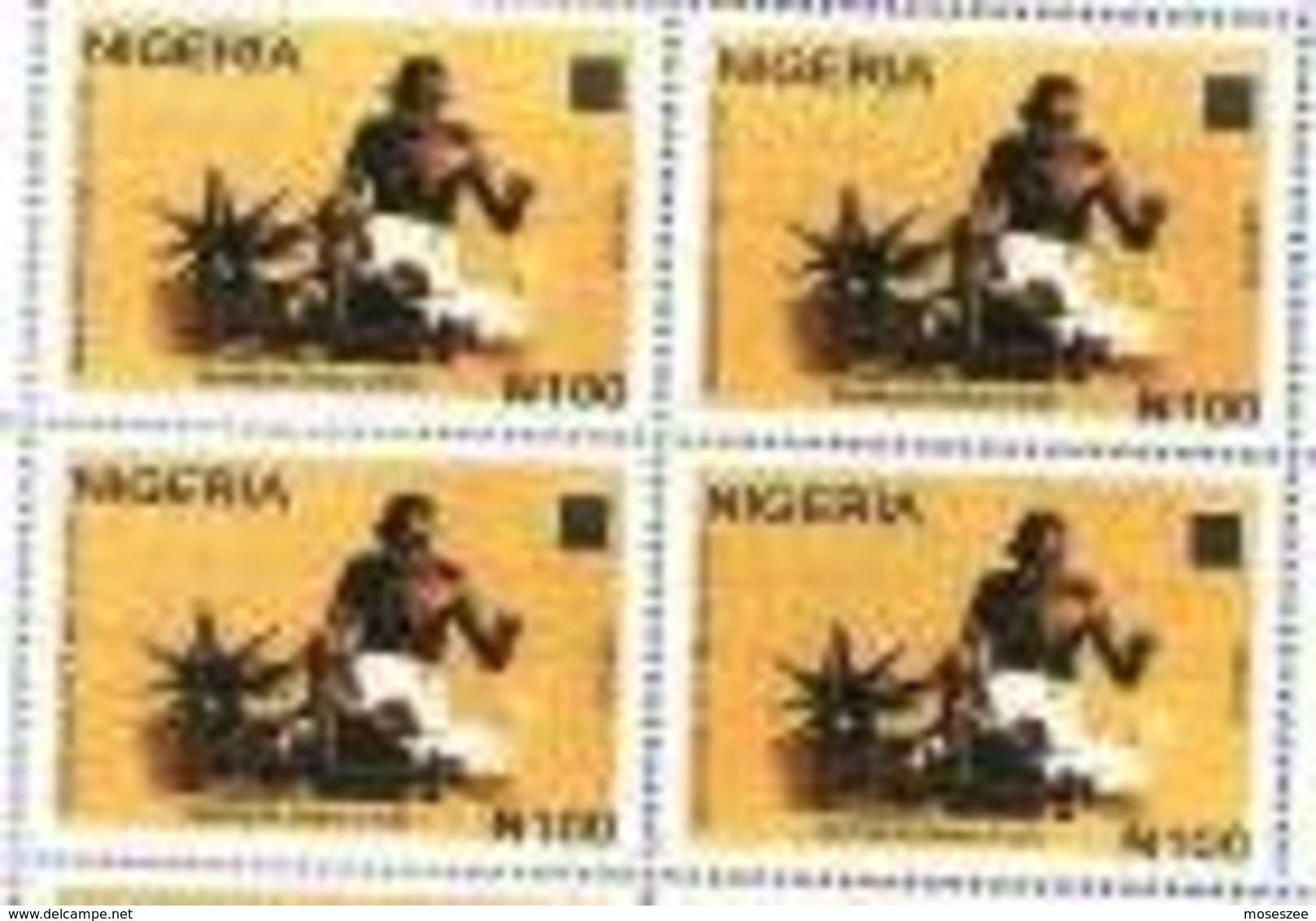 Nigeria  Philately:  `Mahatma Gandhi 150 Years Anniversary Issue/THE BLOCK OF 4 - Mahatma Gandhi