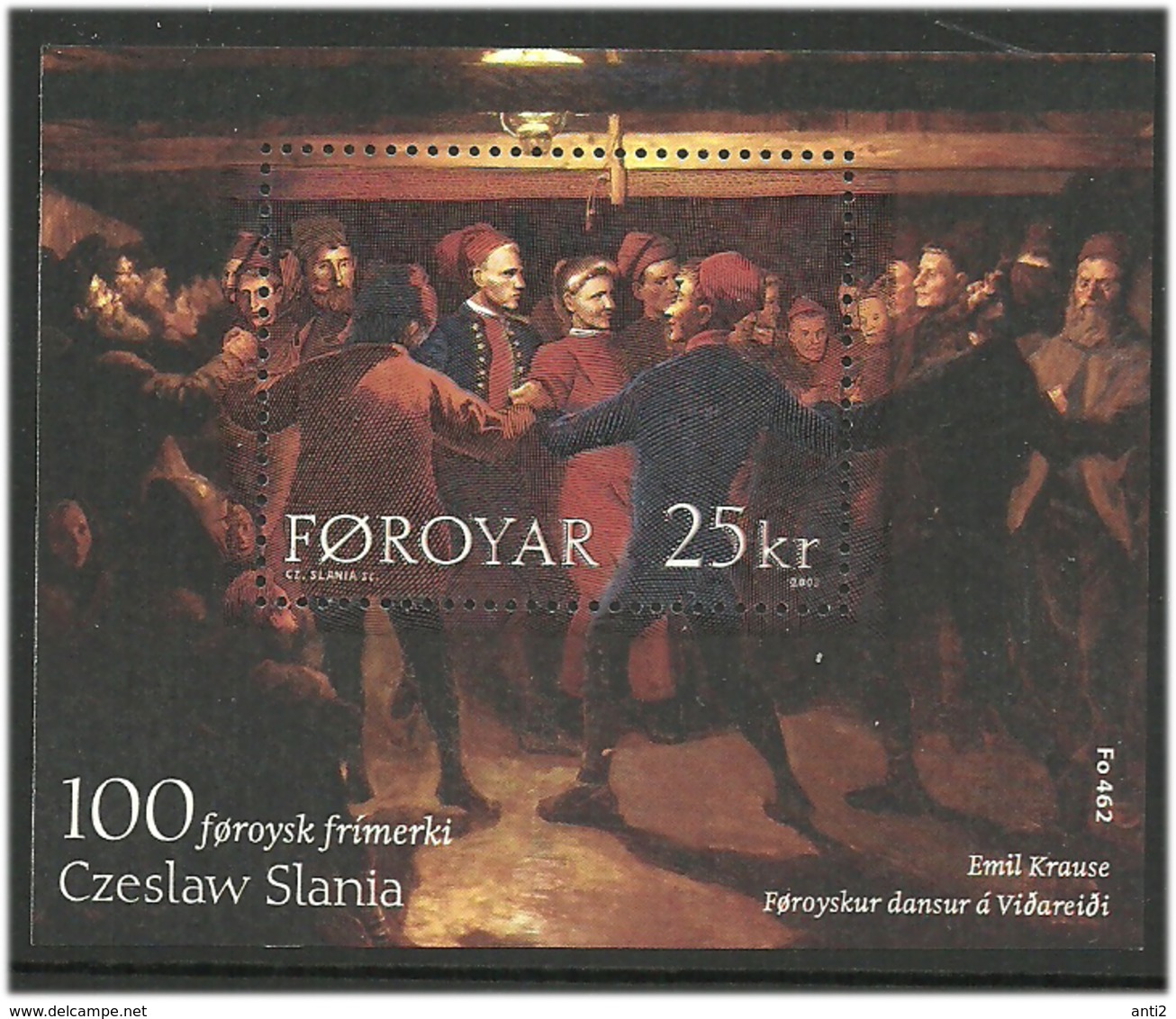 Faroe Islands  2003 100th Engraving Of  Faroese Stamp Of Czeslaw Slania, Polish Stamp Engraver Mi  Bloc 15, MNH(**) - Faeroër