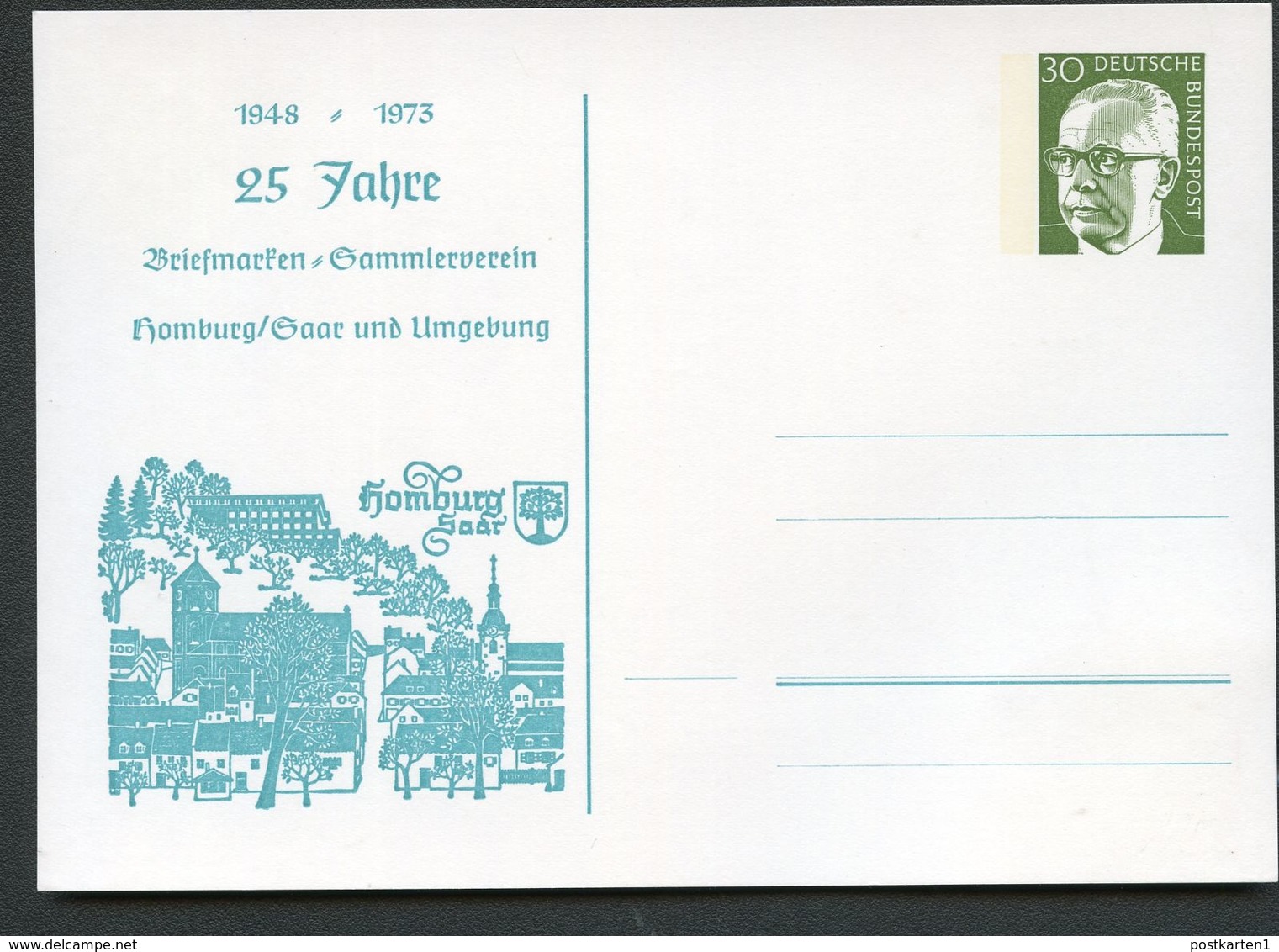 Bund PP46 C2/003 STADTBILD HOMBURG/SAAR 1973  NGK 4,00 € - Private Postcards - Mint