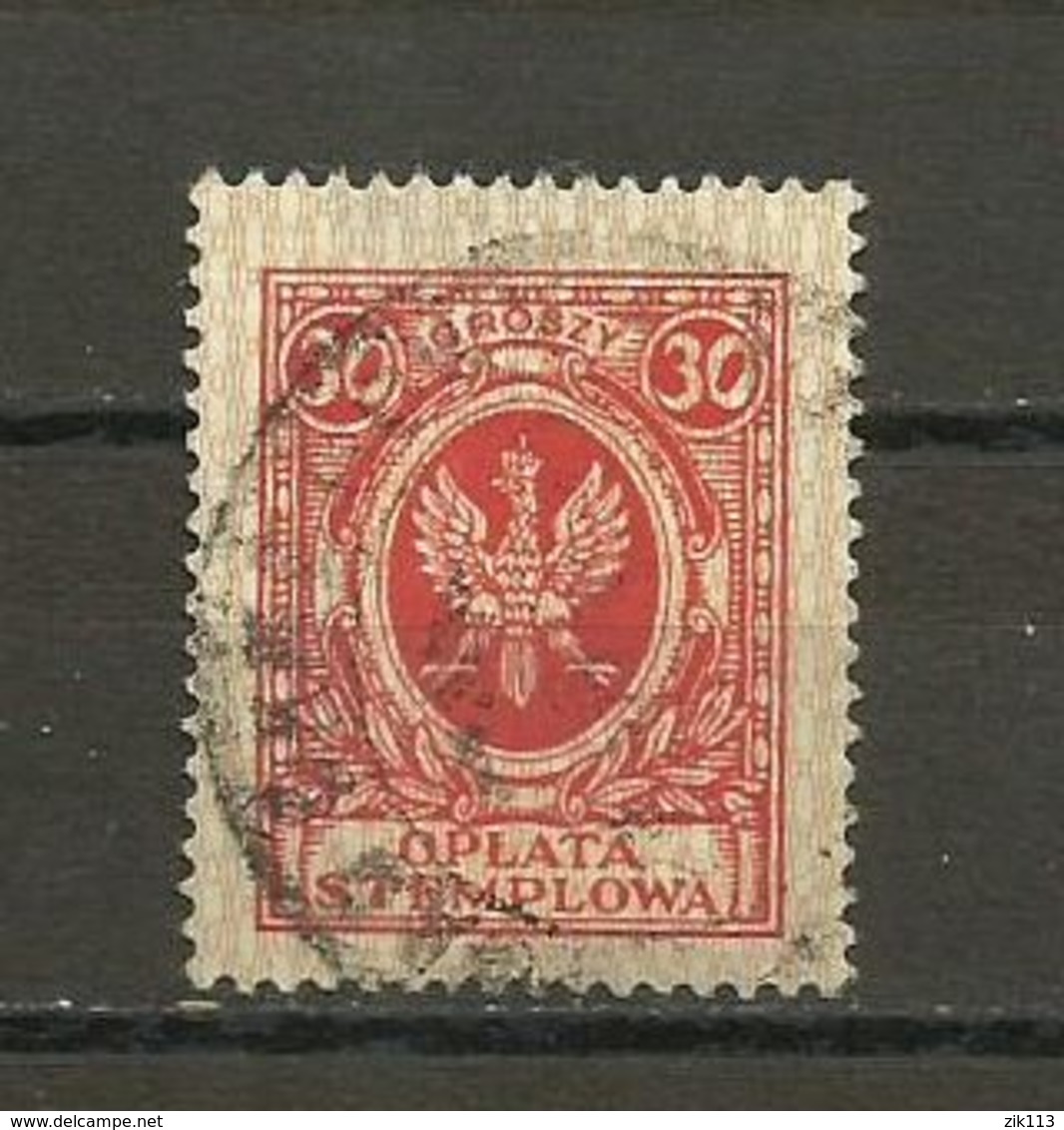 Poland, Polen 1927 - Stamp Fee, Stempelgebuhr, 30 Groszy, Revenue - Fiscali