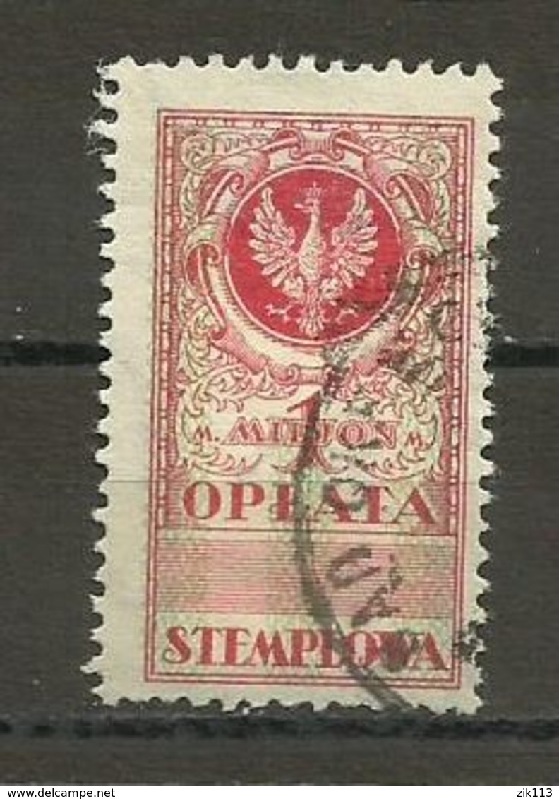 Poland, Polen 1923 - Stamp Fee, Stempelgebuhr, 1 Milion Mark, Revenue - Fiscale Zegels