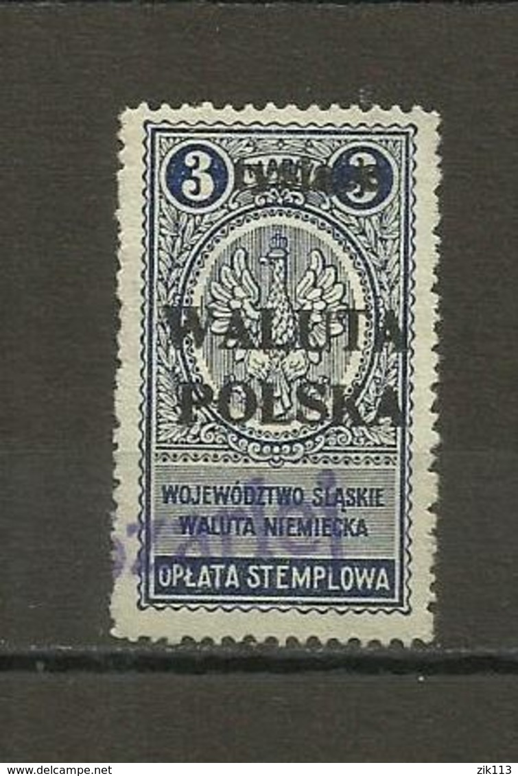 Poland, Polen 1924 - Stamp Fee, Stempelgebuhr, Silesia, Revenue - Fiscaux