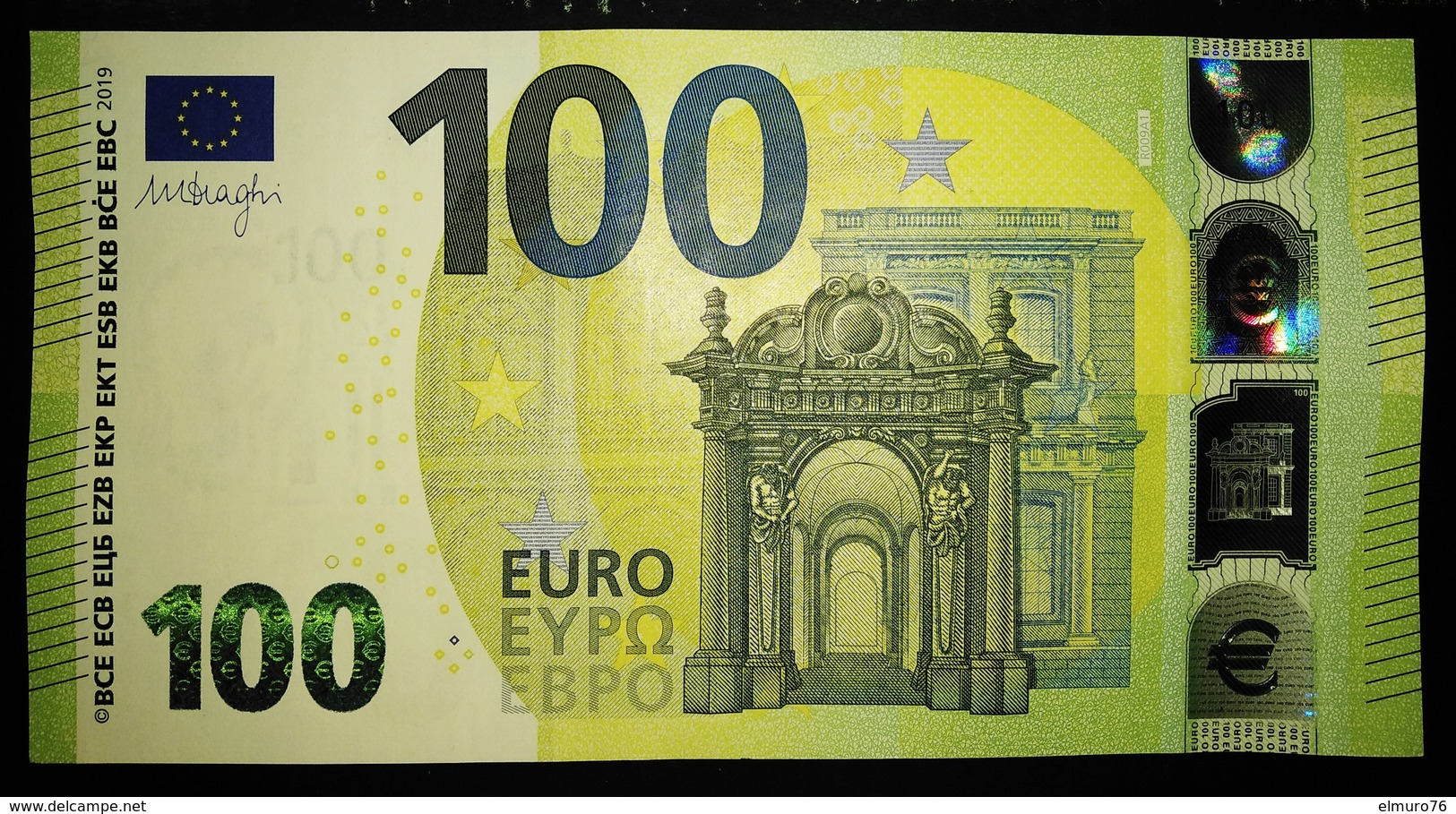 100 EURO DRAGHI  R009A1 Germany  Serie RB  Perfect UNC - 100 Euro