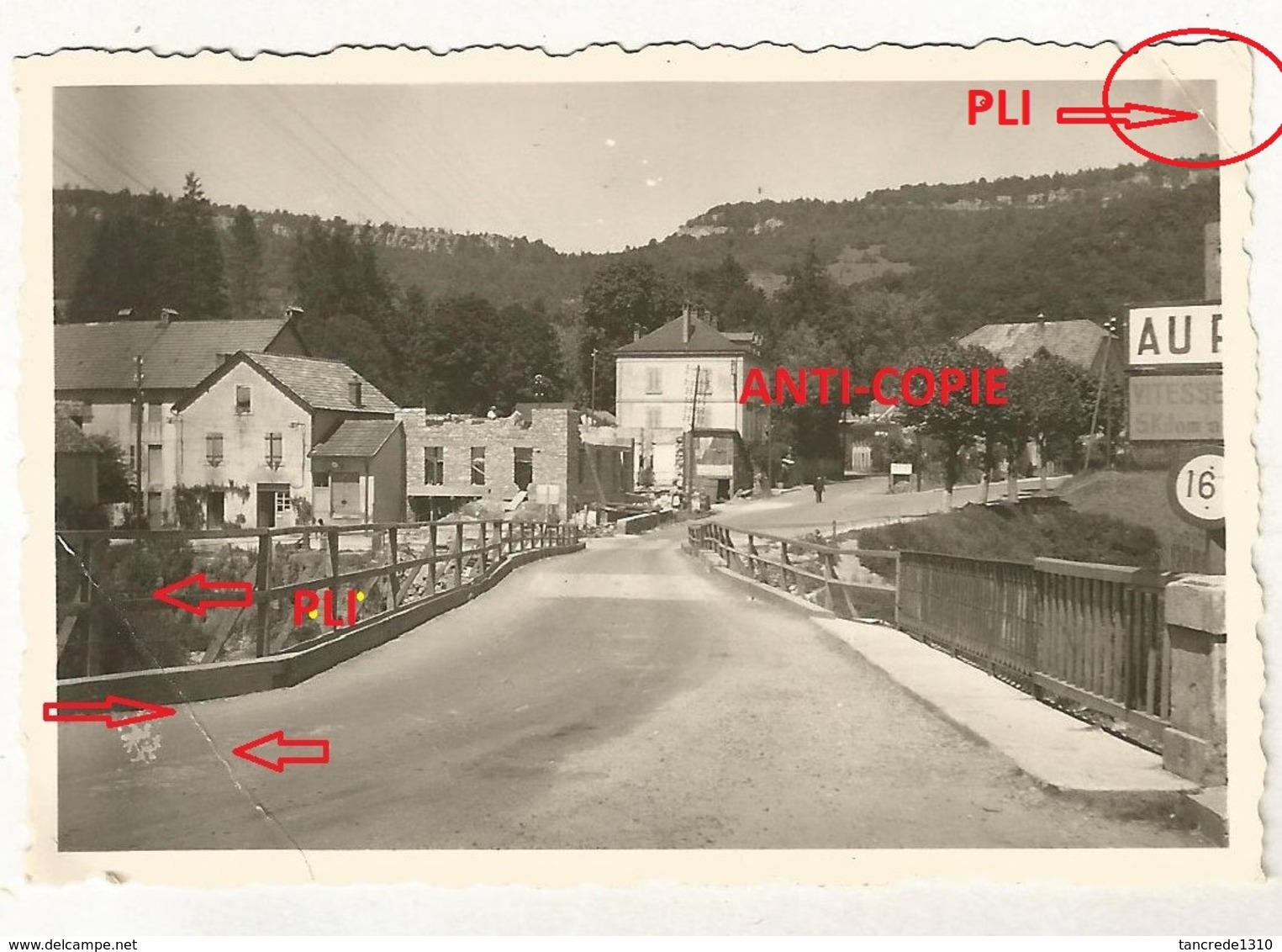 WW2 Rare PHOTO ORIGINALE ALLEMANDE Pont Ko + Génie Allemand à SAINT HIPPOLYTE Près Maîche Montbeliard 25 DOUBS 1941 - 1939-45