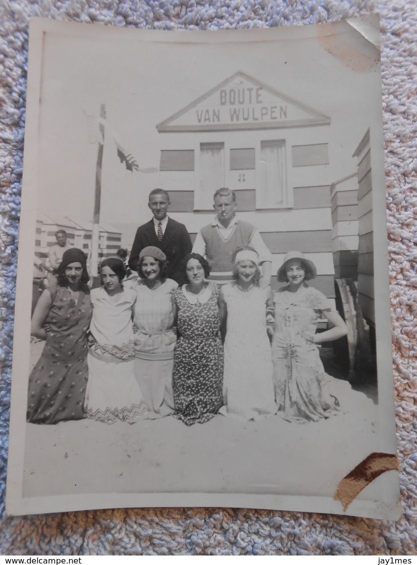 Blankenberge Cpa Photo Houtart Laureys + Photo ( 8 Cm Sur 11 Cm )  Cabine Boute Van Wulpen - Blankenberge