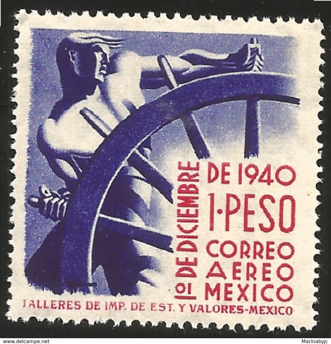 RJ) 1940 MEXICO, MAN AT HELM, SCOTT C116, 1 PESO, MNH - Messico