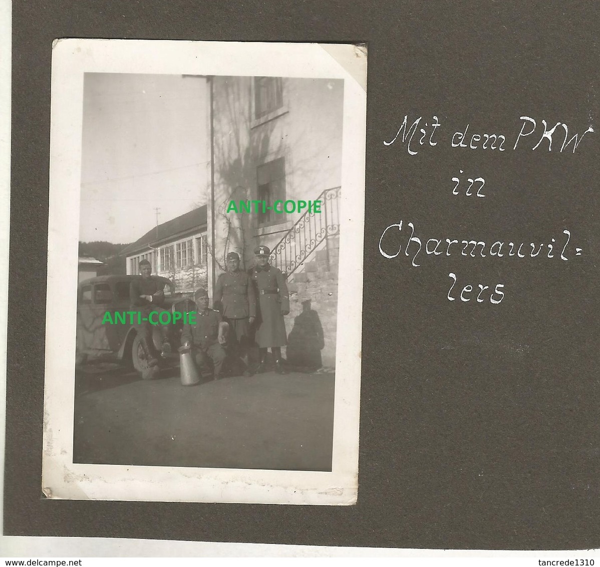 WW2 Rare PHOTO ORIGINALE Soldats Allemands DOUANES à CHARMAUVILLERS P. Maîche Montbeliard 25 DOUBS Frontière Suisse - 1939-45