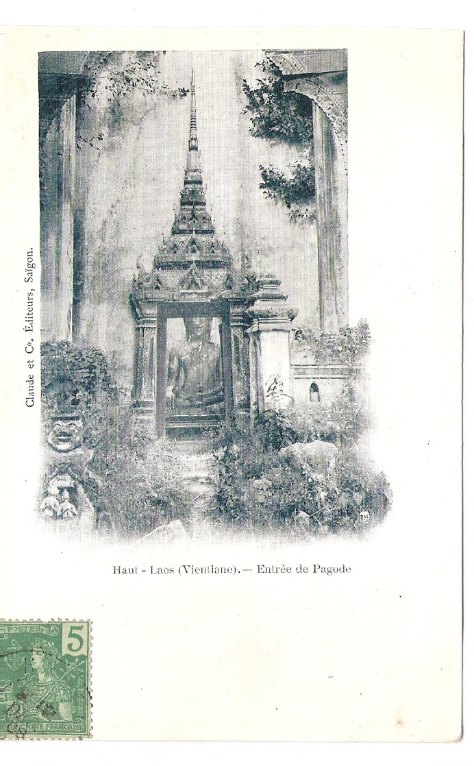 Cpa LAOS     Haut-laos  Vientiane  Entree De Pagode          -T- - Laos