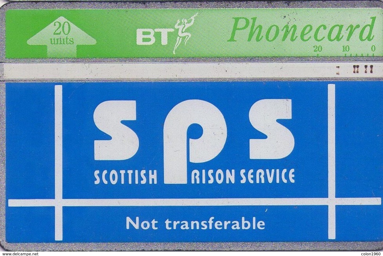 REINO UNIDO. Scottish Prison Service (Thermographic Band) 20U. 008F. 06/1992. CUP003. (504) - Autres & Non Classés