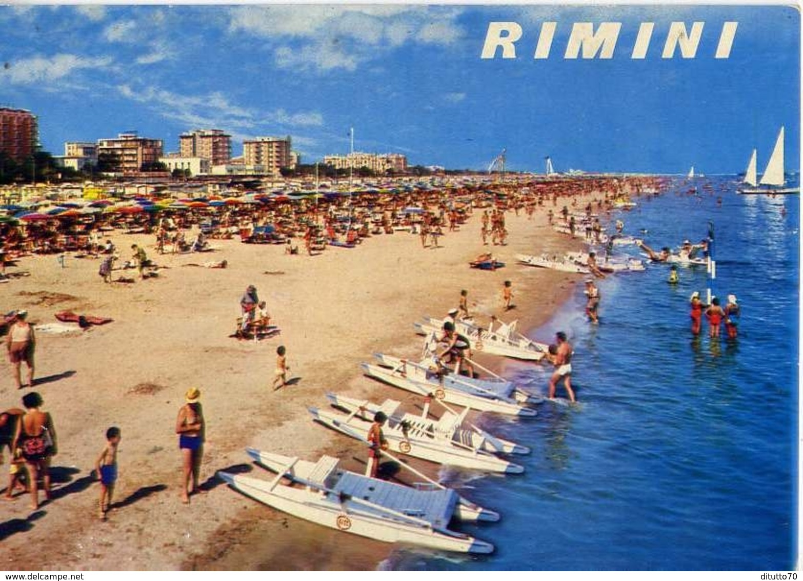 Rimini - La Spiaggia - Formato Grande Viaggiata – E 14 - Rimini