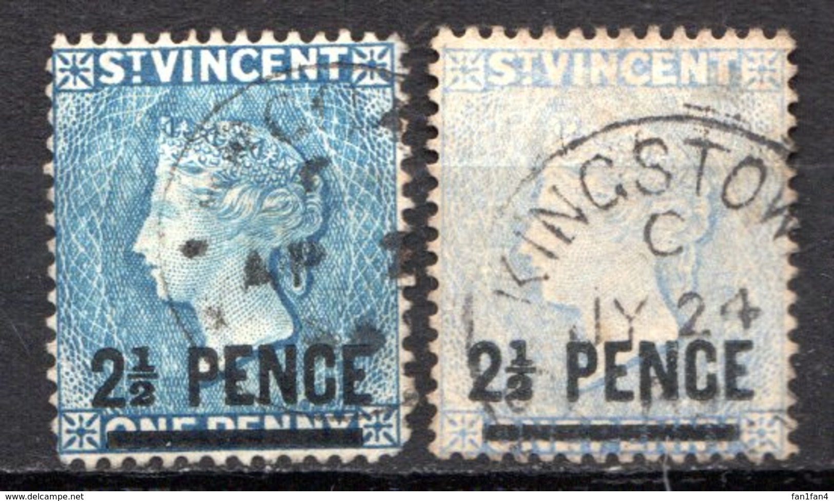 SAINT VINCENT - (Colonie Britannique) - 1885-89 - N° 32 à 34a - (Lot De 4 Valeurs Différentes) - (Victoria) - St.Vincent (...-1979)