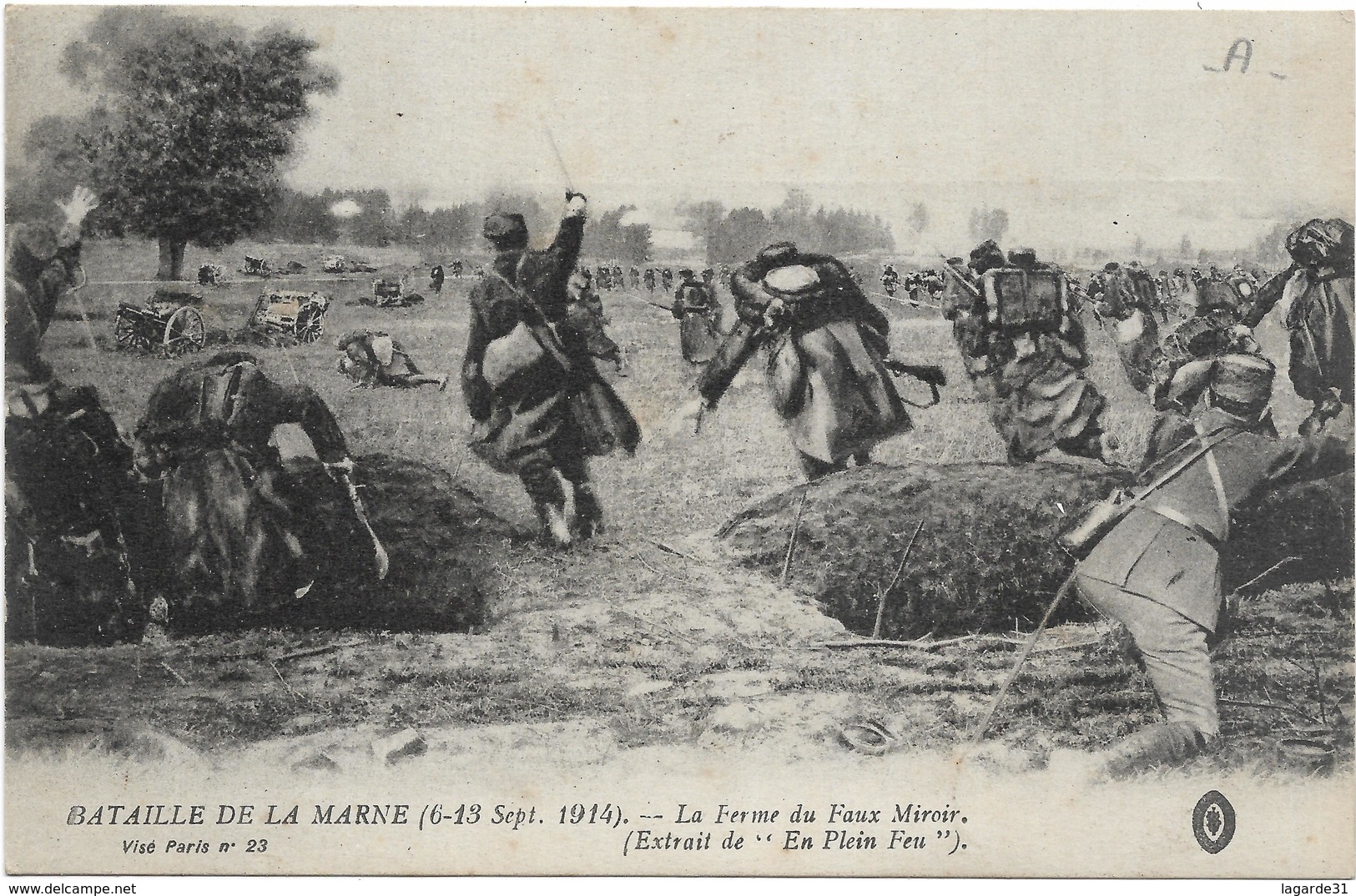 La FERME DU FAUX MIROIR: Bataille De La Marne 1914, Scène D'assaut, Militaria - Guerra 1914-18