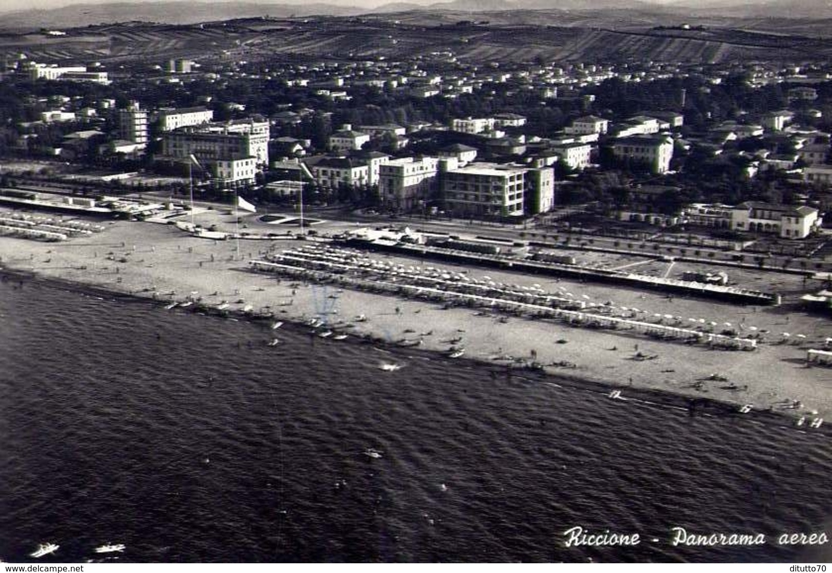 Riccione - Panorama Aereo - Formato Grande Viaggiata Mancante Di Affrancatura – E 14 - Rimini