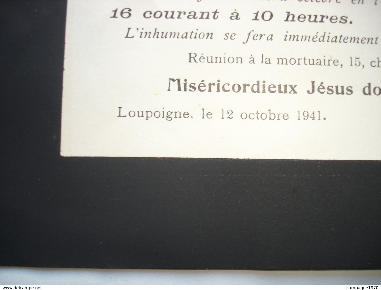 LOUPOIGNE ( GENAPPE ) - ANCIEN FAIRE PART DE DECES - PHARMACIEN SQUELARD 1941 ( NE A CHIMAY ) - Décès