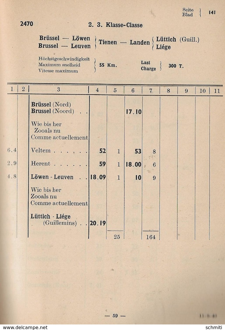 -Document officiel SNCB-Avis N°8 du:13/ 09/1940(90pages)  + N°9 du 14/09/1940-Modifications d'horaires + renseignements