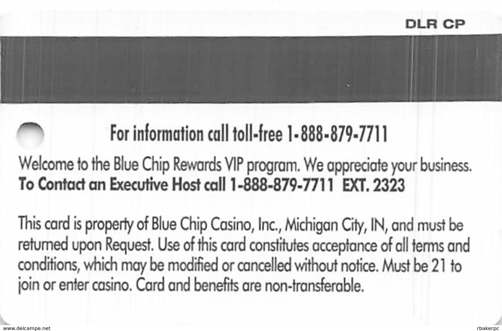 Blue Chip Casino - Michigan City, IN - BLANK Slot Card   ...[RSC]... - Casino Cards