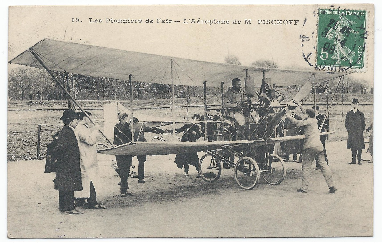 AVIATION - Les Pionniers De L'air - L'Aéroplane De Mr PISCHOFF ( Gros Plan Animé ) - TTB Etat - Flieger