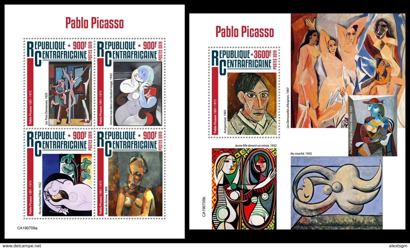 CENTRAL AFRICA 2019 - Pablo Picasso, M/S + S/S Official Issue [CA190709] - Picasso