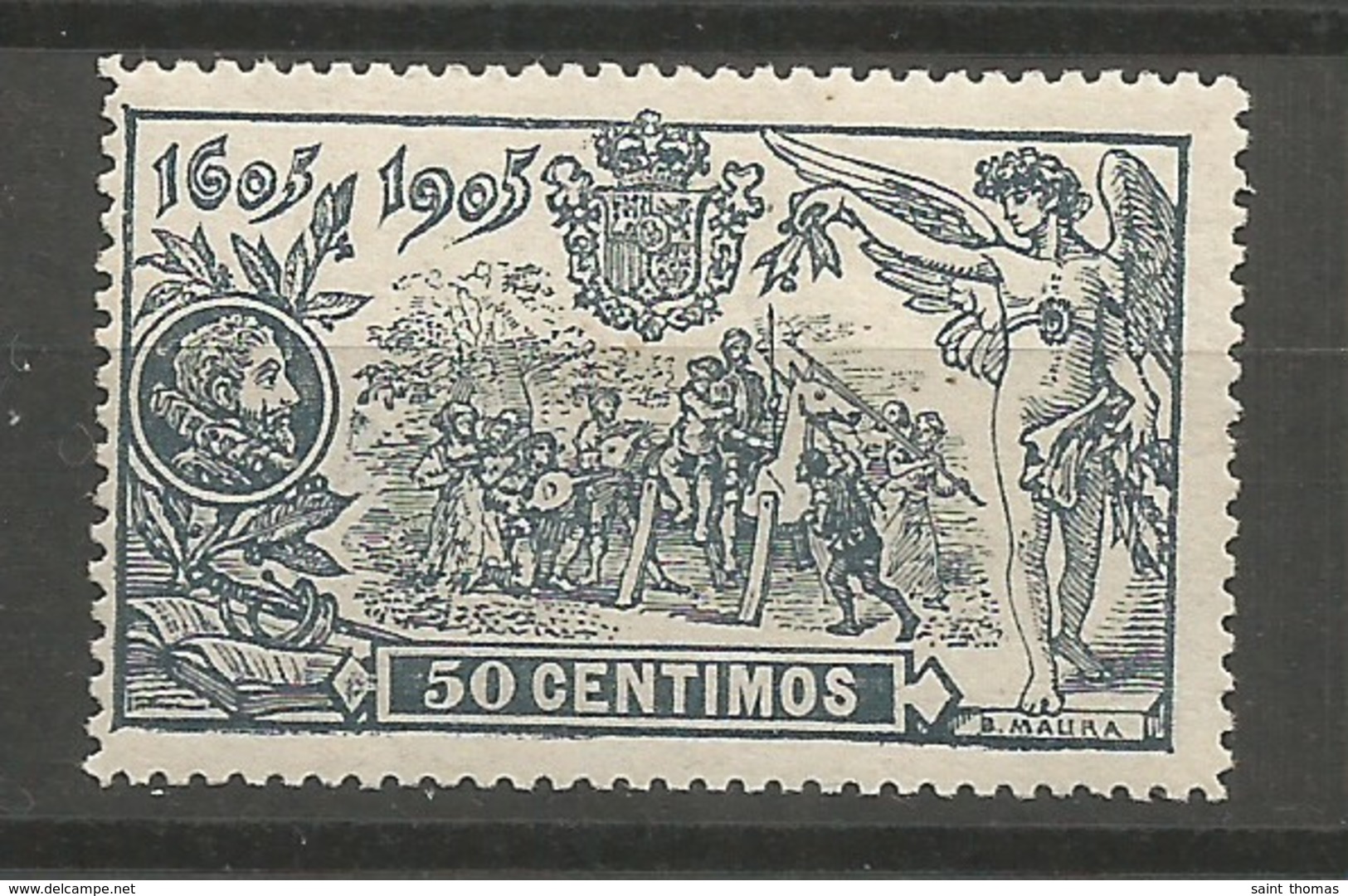 España Spain Espagne Edifil 263 Mint / MH / * SIGNED 1905 Cervantes - Nuevos
