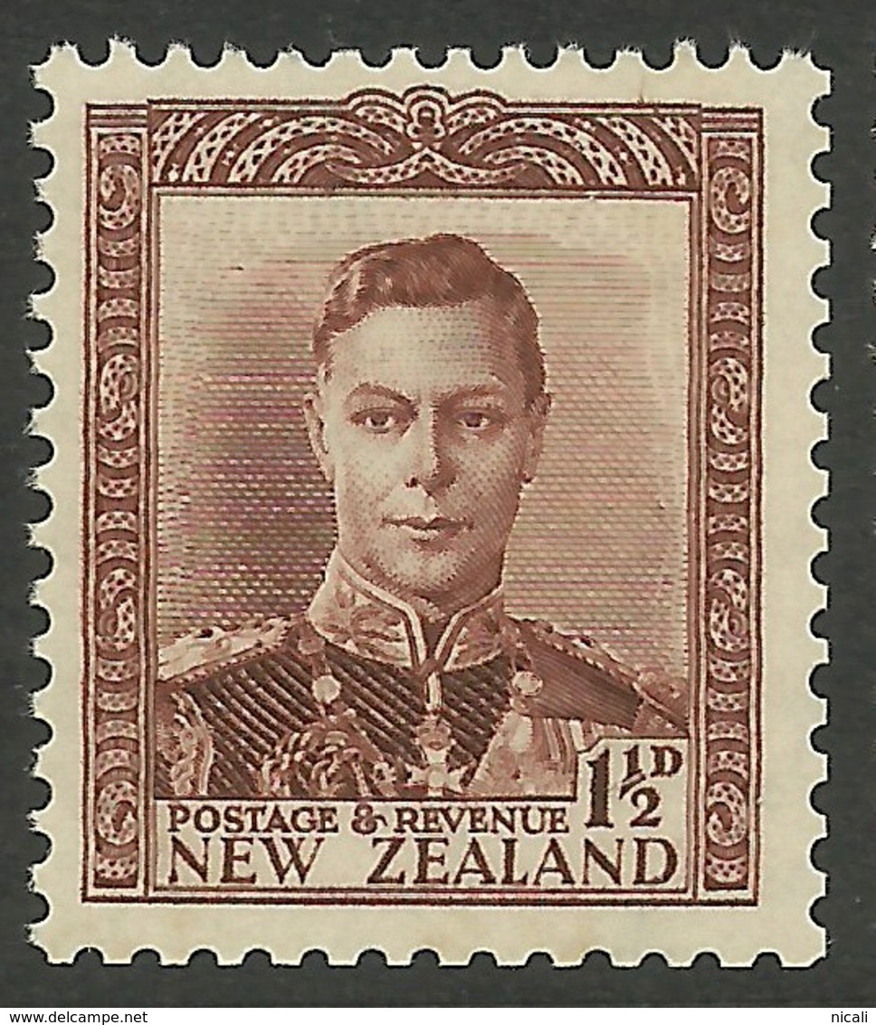 NZ 1938 1 1/2d Chocolate KGVI SG 607 UNHM XE443 - Ungebraucht