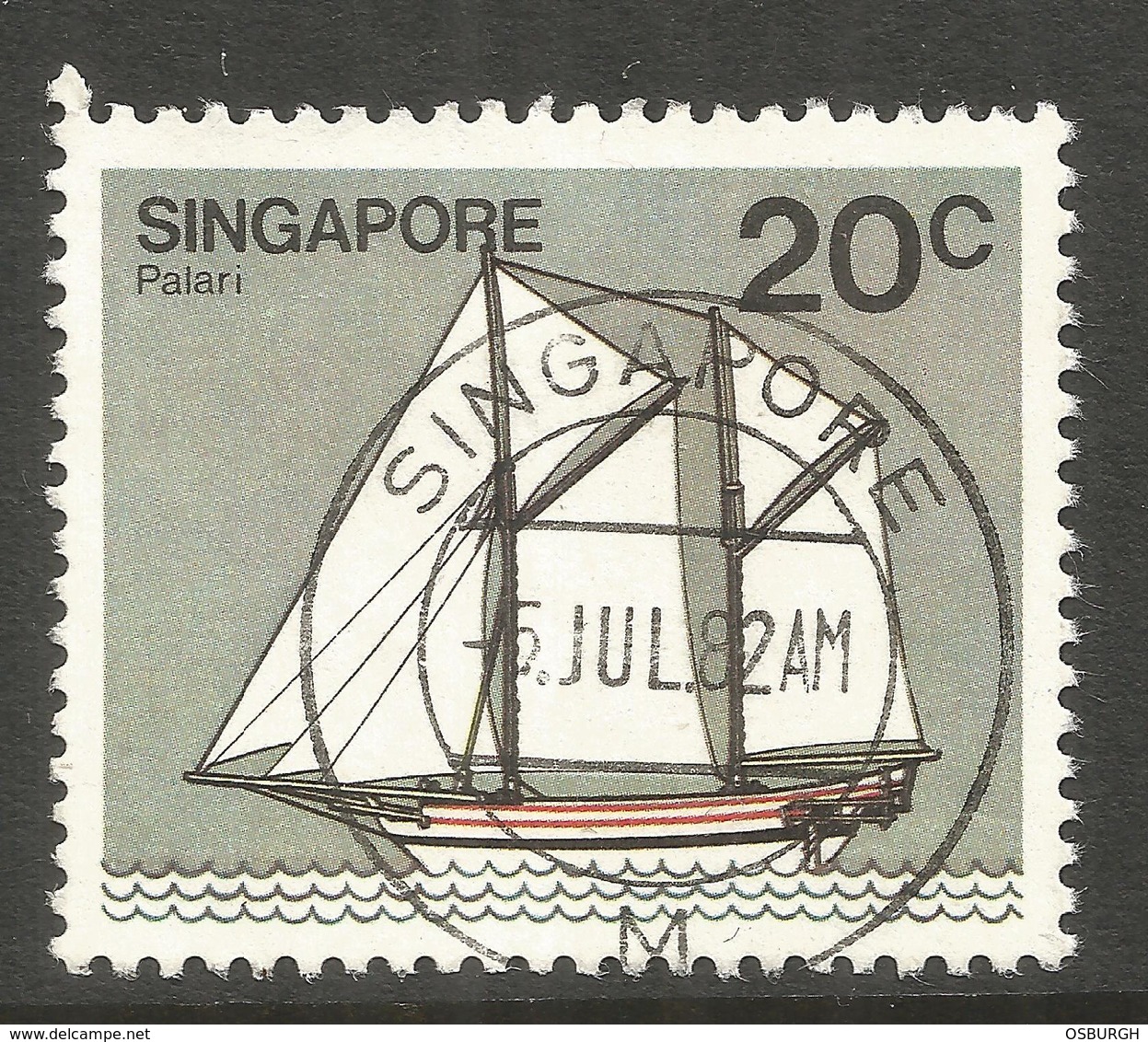 SINGAPORE. 1982. 20c BOAT USED - Singapore (1959-...)