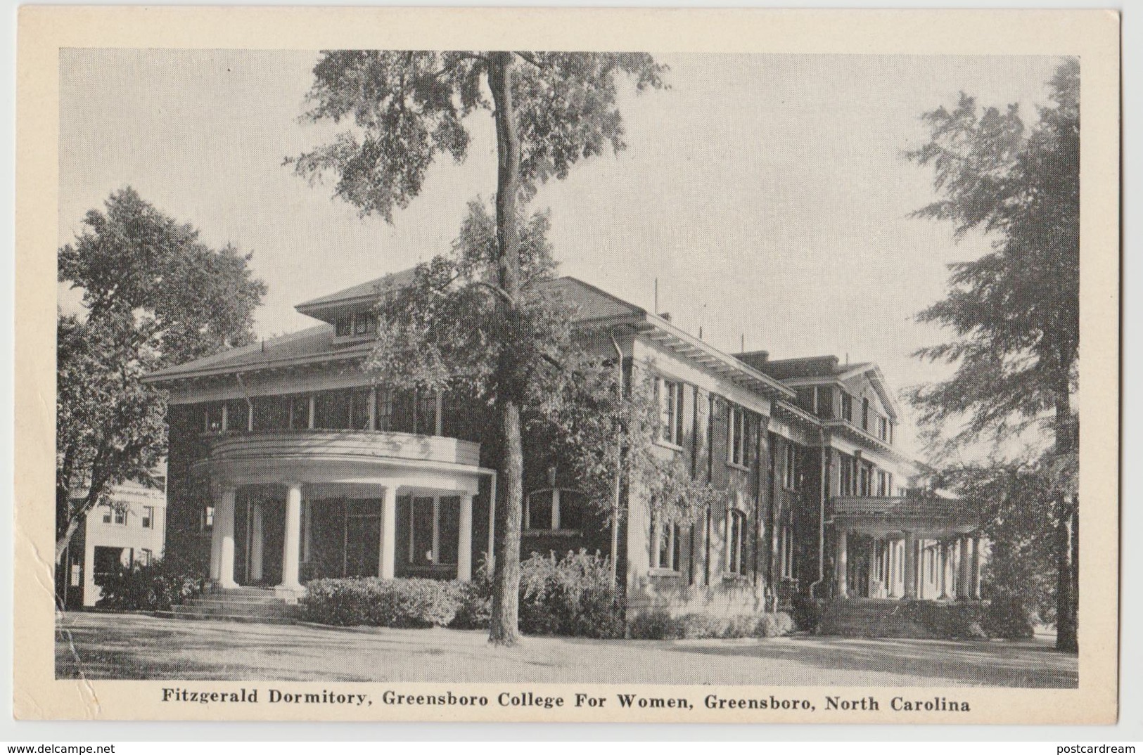 Greensboro NC Fitzgerald Dormitory College For Women Postcard 1930s - Greensboro