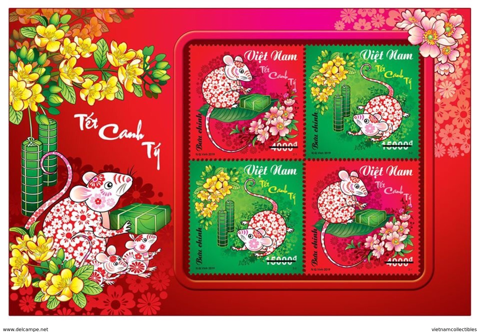 Vietnam Viet Nam MNH Perf Mini-sheet Issued On 8th Of Dec 2019 : NEW YEAR OF MOUSE 2020 - Sent By FDC (Ms1117) - Vietnam