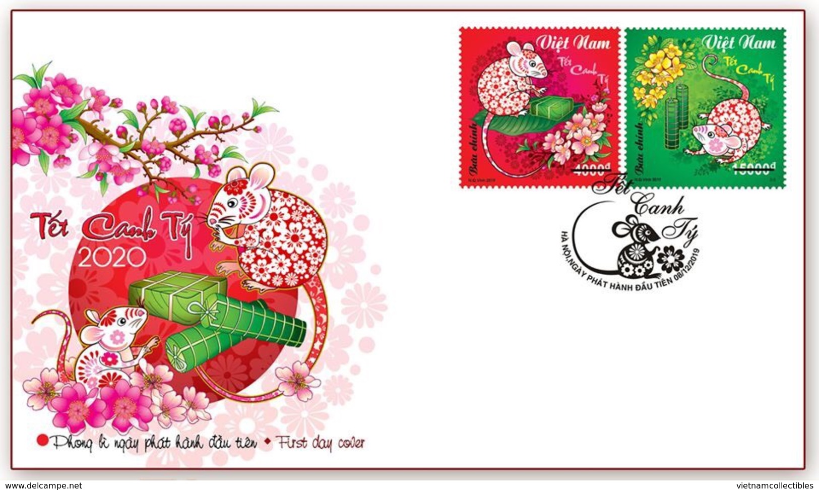 FDC Vietnam Viet Nam Issued On 8th Of Dec 2019 : NEW YEAR OF MOUSE 2020 - Sent By FDC (Ms1117) - Vietnam