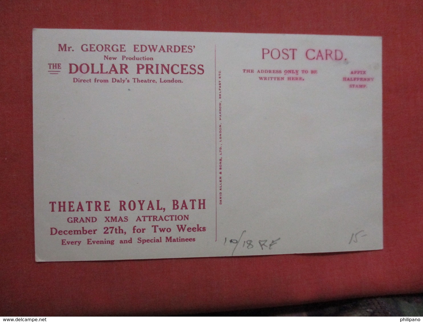 Signed ArtistDollar Princess Theatre Royal Bath  Ref 3754 - Theatre