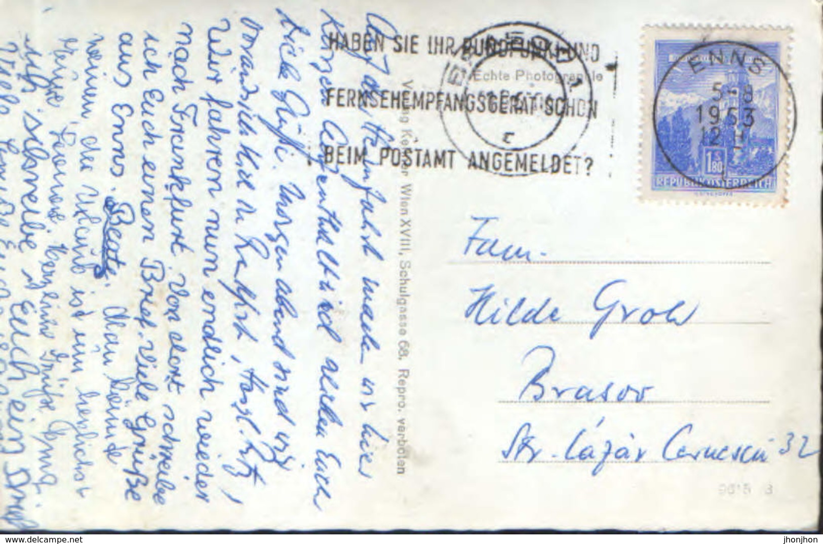 Osterreich  - Postcard Used  1963 -  Enns - Images From The City  -  2/scans - Enns