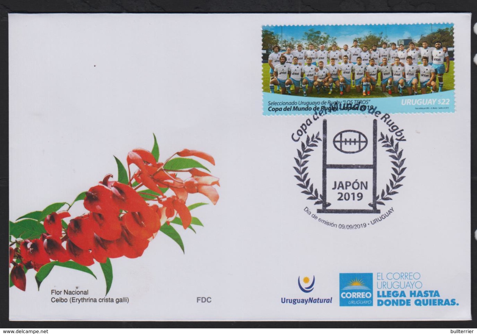 RUGBY - URUGUAY - 2019 - RUGBY WORLD CUP  ON ILLUSTRATED FIRST DAY COVER - Rugby