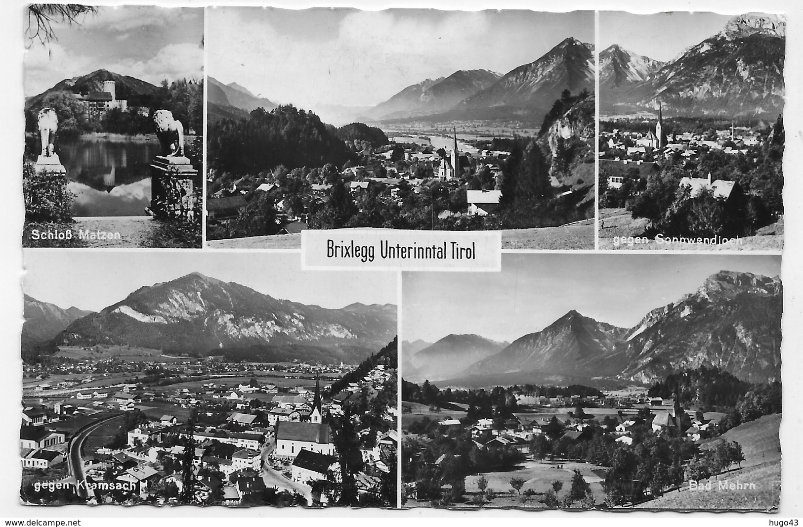 (RECTO / VERSO) BRIXLEGG UNTRINNTAL TIROL EN 1958 - BEAU TIMBRE ET CACHET - MULTIVUES - FORMAT CPA VOYAGEE - Brixlegg