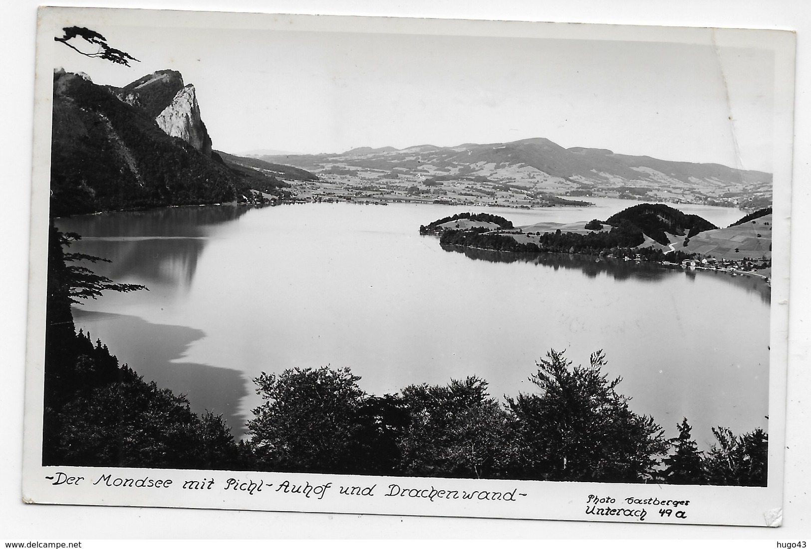 (RECTO / VERSO) DER MONDSEE EN 1961 - BEAUX TIMBRES ET CACHET - PLI A DROITE EN HAUT - FORMAT CPA VOYAGEE - Mondsee