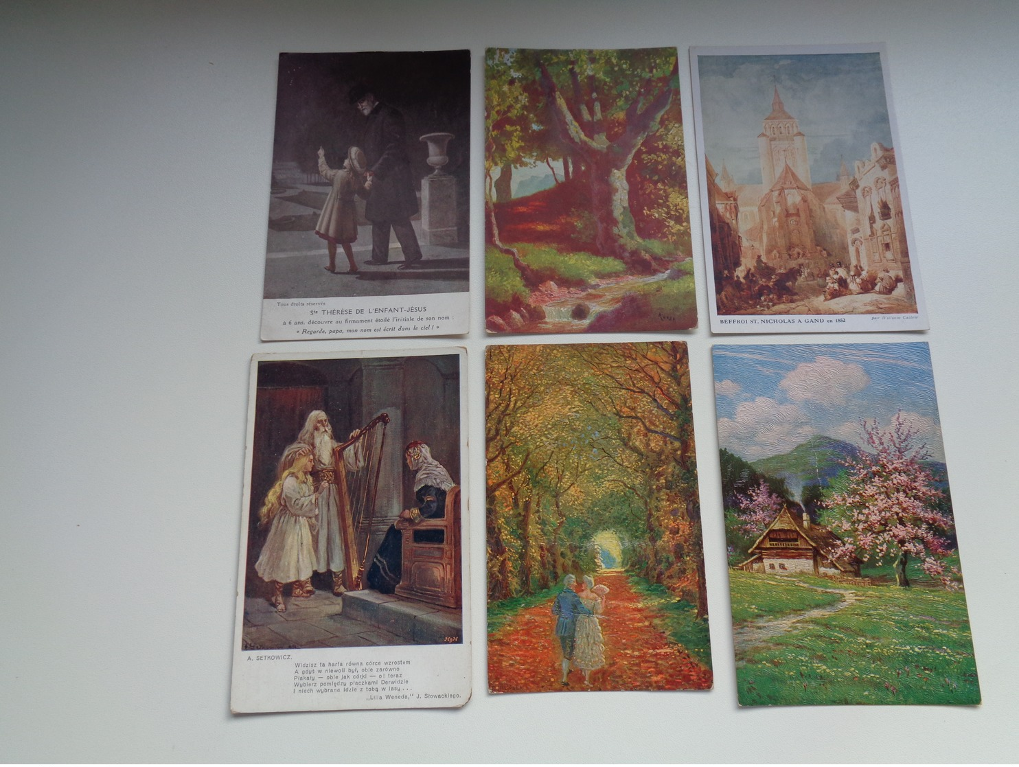 Beau lot 60 cartes postales fantaisie peintures  peinture     Mooi lot 60 postkaarten fantasie  schilderijen  schilderij