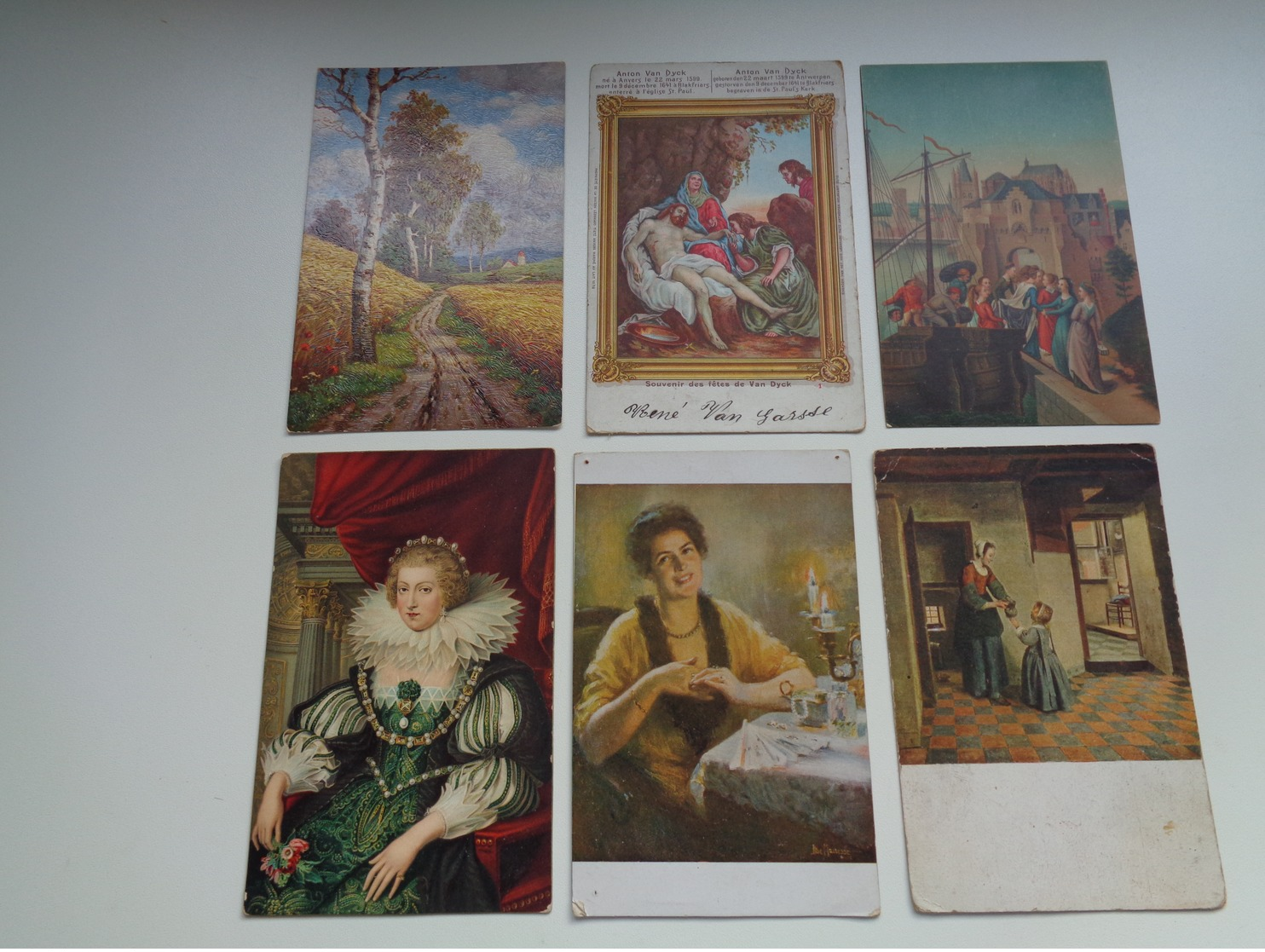 Beau lot 60 cartes postales fantaisie peintures  peinture     Mooi lot 60 postkaarten fantasie  schilderijen  schilderij