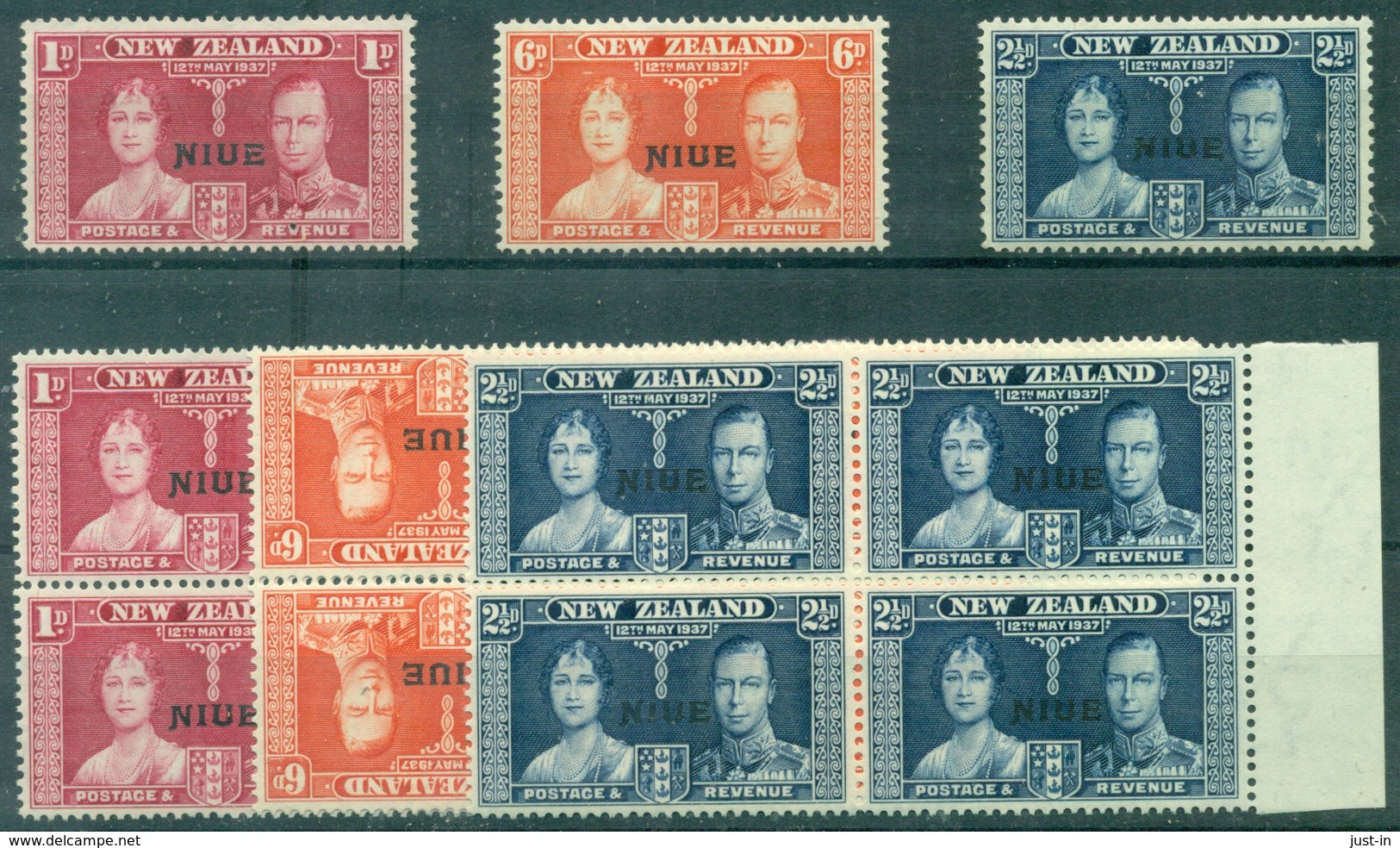 NIUE N° 59 / 61 N Xx En Blocs De 4 + 1 Unité Georges VI TB - Niue