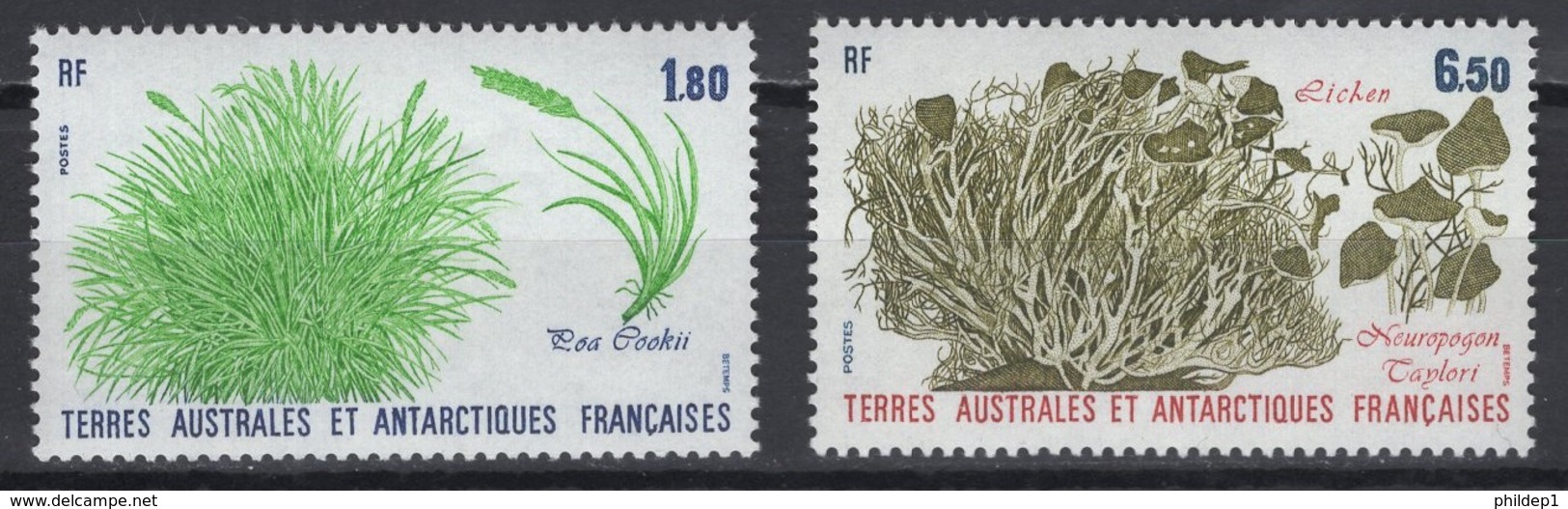 T.A.A.F. 1987 N° Y&T 125/26 **, MNH, Fraîcheur Postale. Cote Y&T 2020 :  4 € - Neufs