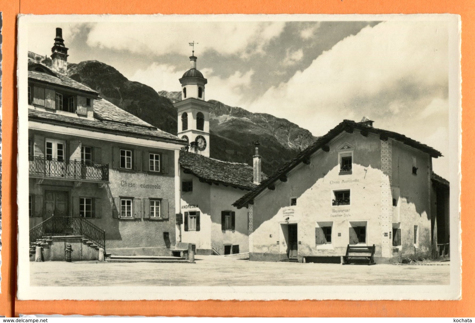 LAC234, Sils - Maria Im Engadin, Der Dorfplatz, édit. Meerkämper, Circulée 1950 - Sils Im Engadin/Segl