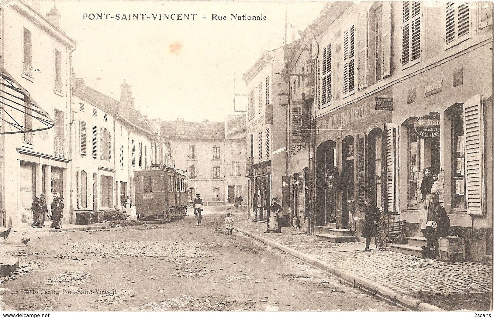 Dépt 54 - PONT-SAINT-VINCENT - Rue Nationale - (Godot, édit., Pont-Saint-Vincent) - Tramway - Sonstige & Ohne Zuordnung