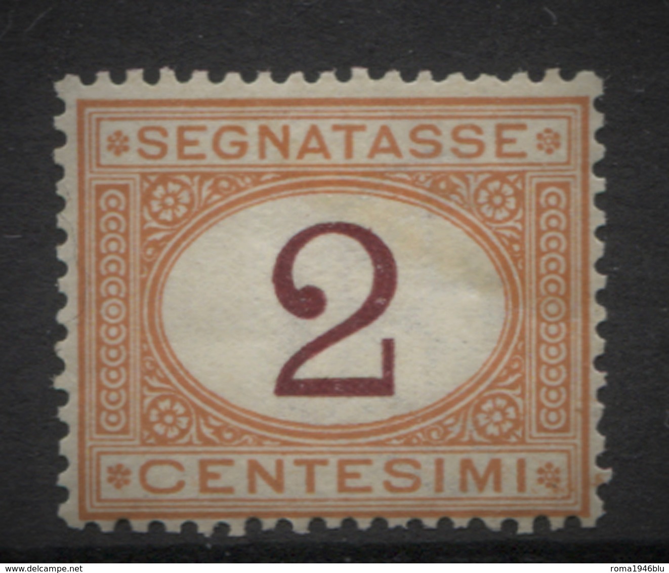 REGNO 1870 SEGNATASSE 2 CENTESIMI SASSONE N. 4/I  ** MNH LUSSO CERTIFICATO DIENA - Segnatasse