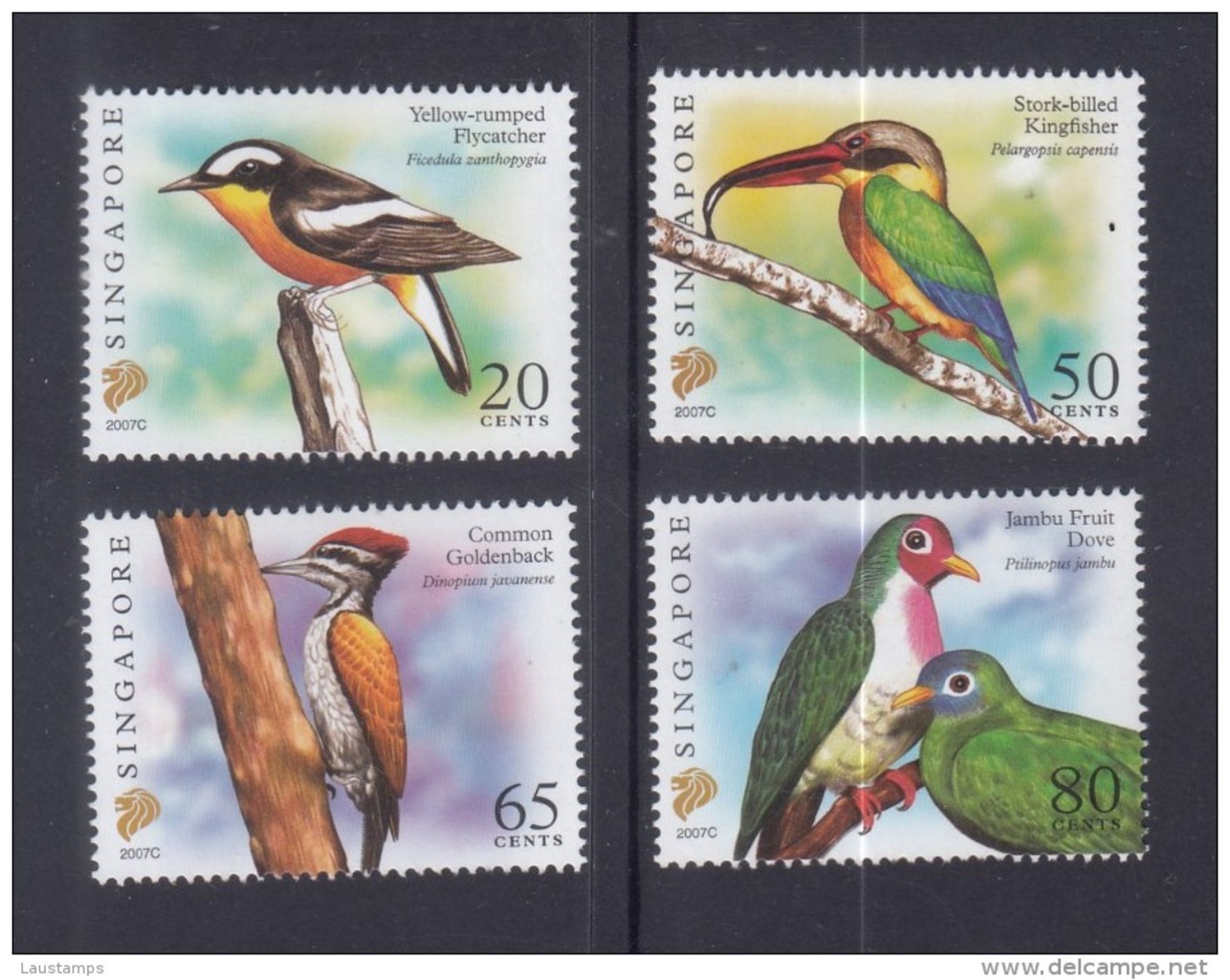 Singapore 2007 Birds Definitives 20c, 50c, 65c, 80c With Imprint "2007C" 4v MNH - Singapore (1959-...)