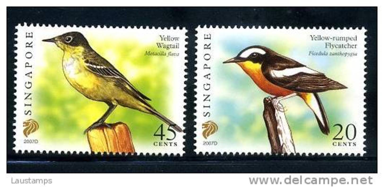 Singapore 2007 Birds Definitives 20c & 45c With Imprint "2007D" 2v MNH - Singapore (1959-...)