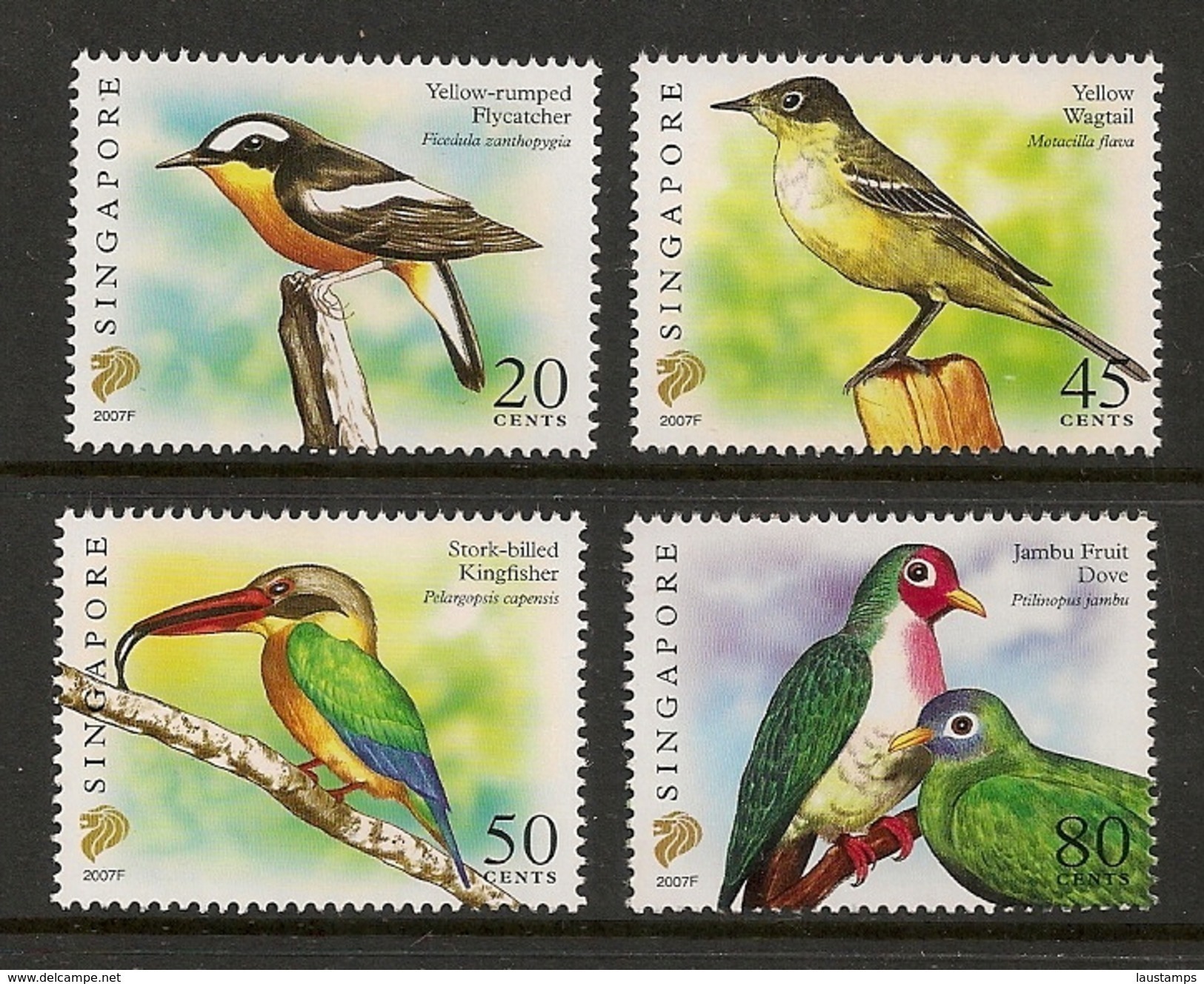 Singapore 2007 Birds Definitives 20c, 45c, 50c & 80c With Imprint "2007F" 4v MNH - Singapore (1959-...)