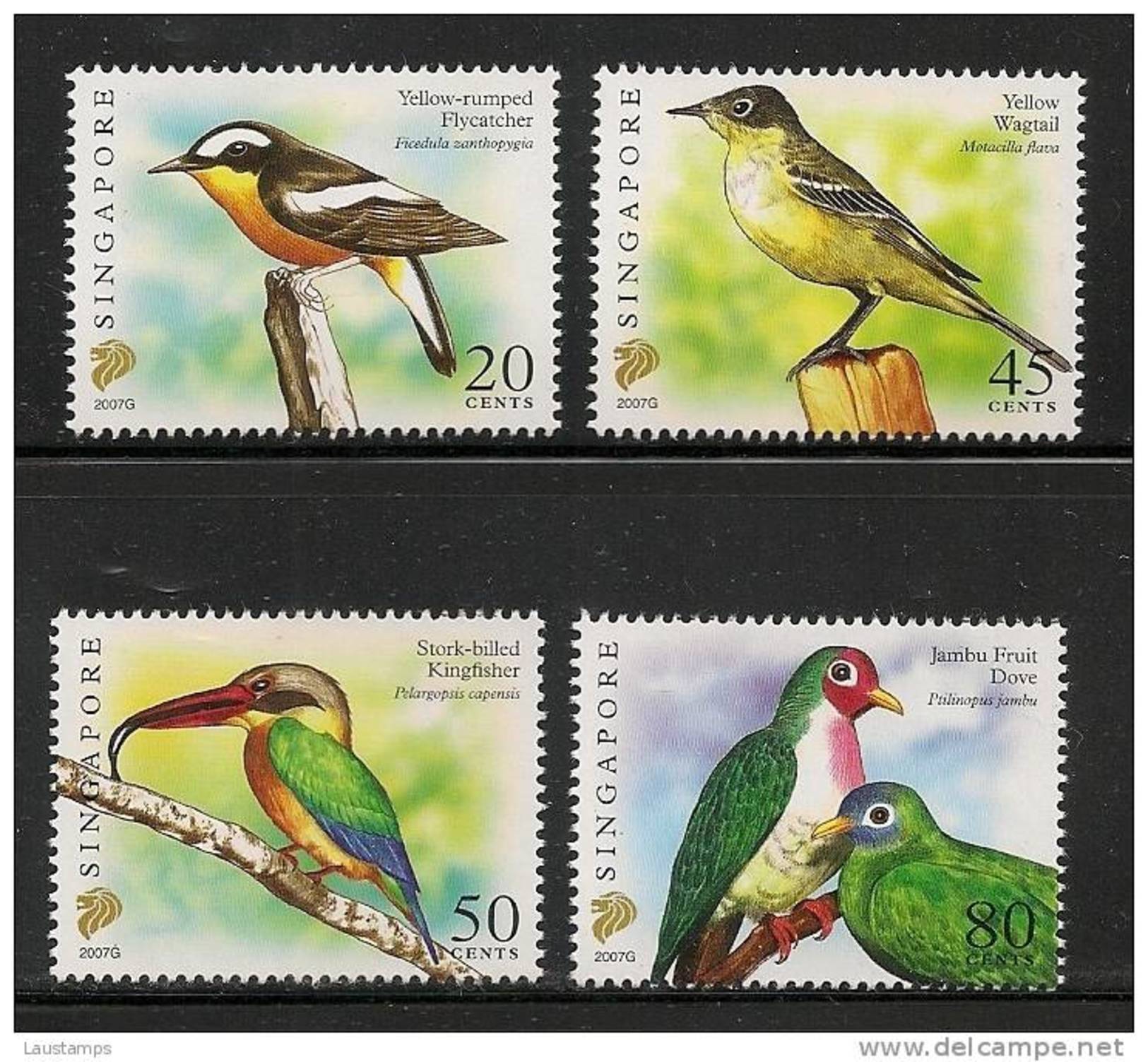 Singapore 2007 Birds Definitives 20c, 45c, 50c & 80c With Imprint "2007G" 4v MNH - Singapore (1959-...)