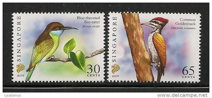 Singapore 2007 Birds Definitives 30c-2007E, 65c-2007F Imprints 2v MNH - Singapore (1959-...)