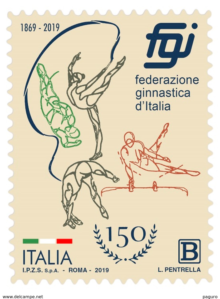 Italia Repubblica 2019 Federazione Ginnastica D’Italia  Euro 1,10 MNH** Integro - 2011-20:  Nuevos